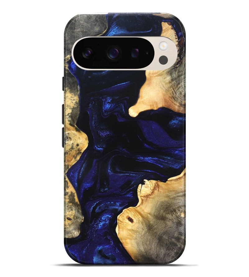 Pixel 10 Pro XL Wood Live Edge Phone Case - Stacie (Blue, 824010)