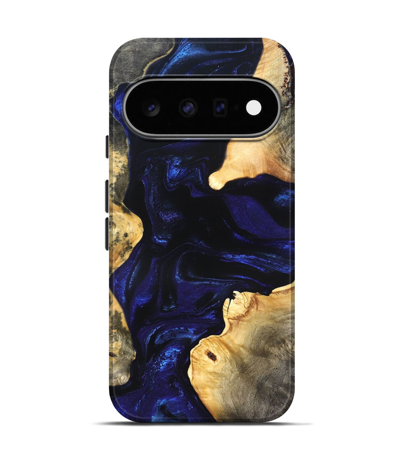 Pixel 11 Pro Wood Live Edge Phone Case - Stacie (Blue, 824010)