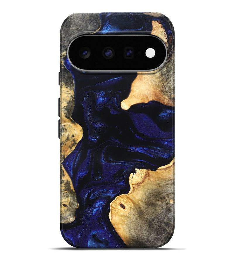 Pixel 11 Pro XL Wood Live Edge Phone Case - Stacie (Blue, 824010)