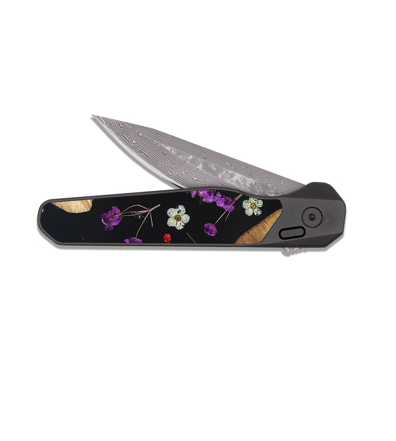 EDC Dark Damascus Wood Pocket Knife - Ila (Bloom, 824018)