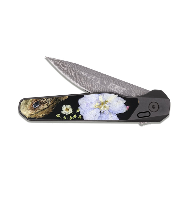 EDC Dark Damascus Wood Pocket Knife - Alfred (Bloom, 824019)