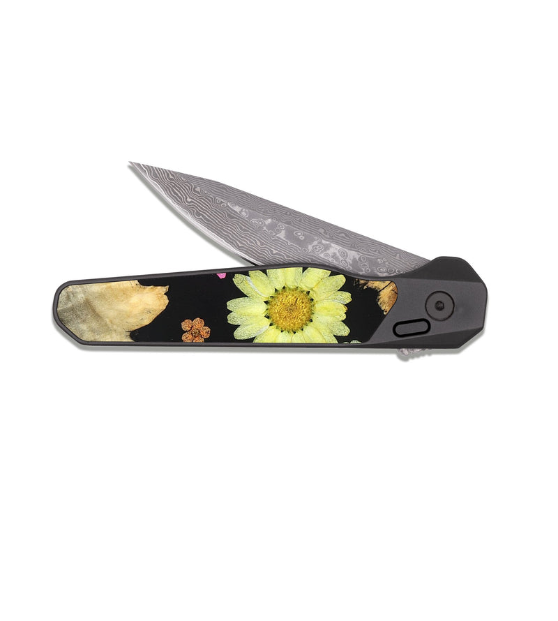 EDC Dark Damascus Wood Pocket Knife - Armando (Bloom, 824021)