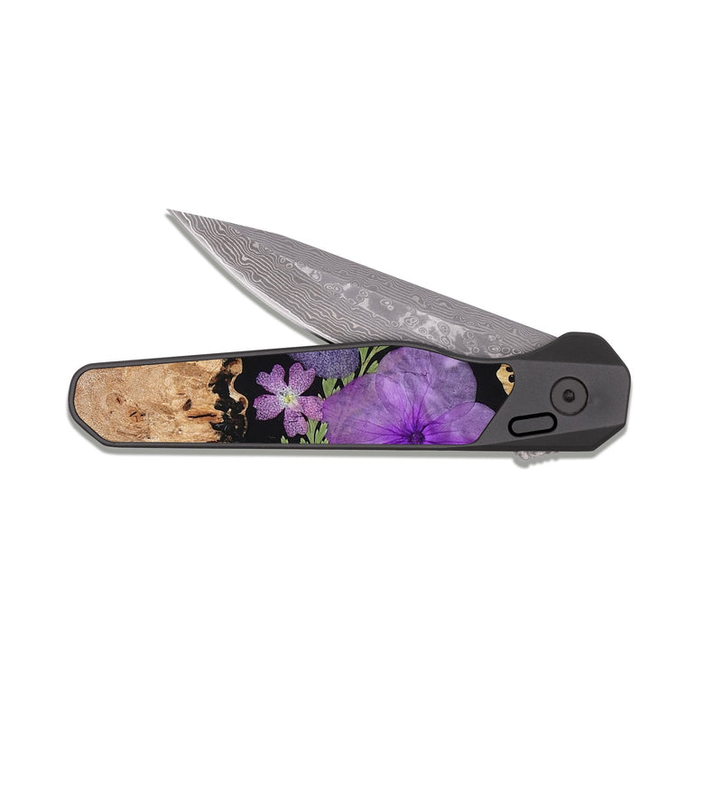 EDC Dark Damascus Wood Pocket Knife - Esteban (Bloom, 824022)