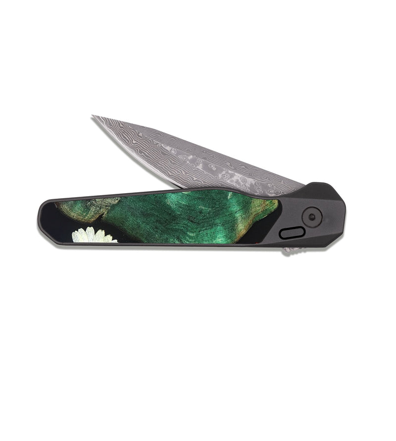 EDC Dark Damascus Wood Pocket Knife - Wayne (Bloom, 824023)