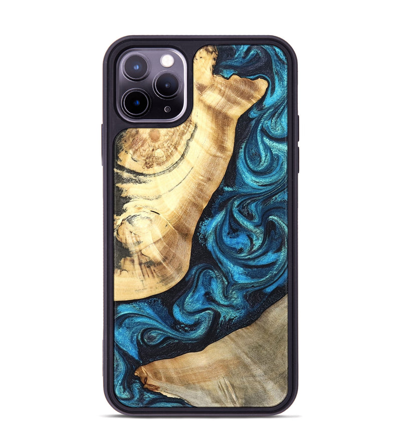 iPhone 11 Pro Max Wood Phone Case - Louisa (Blue, 824044)
