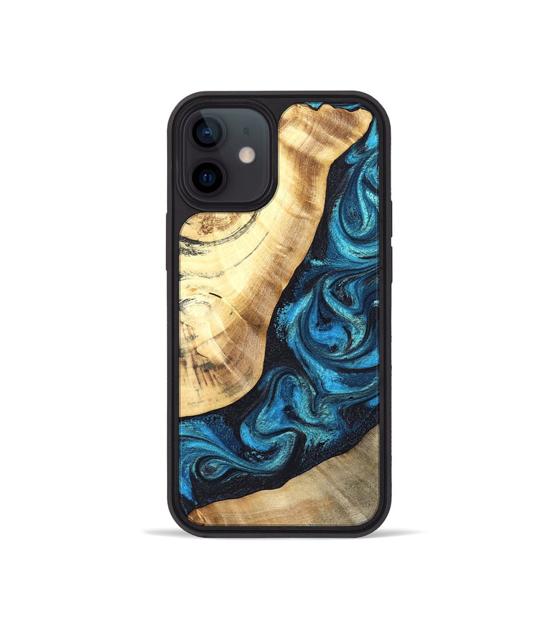 iPhone 12 mini Wood Phone Case - Louisa (Blue, 824044)