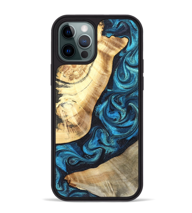 iPhone 12 Pro Max Wood Phone Case - Louisa (Blue, 824044)