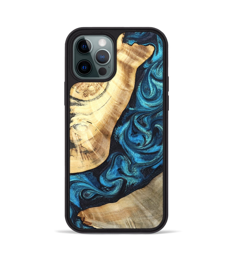 iPhone 12 Pro Wood Phone Case - Louisa (Blue, 824044)