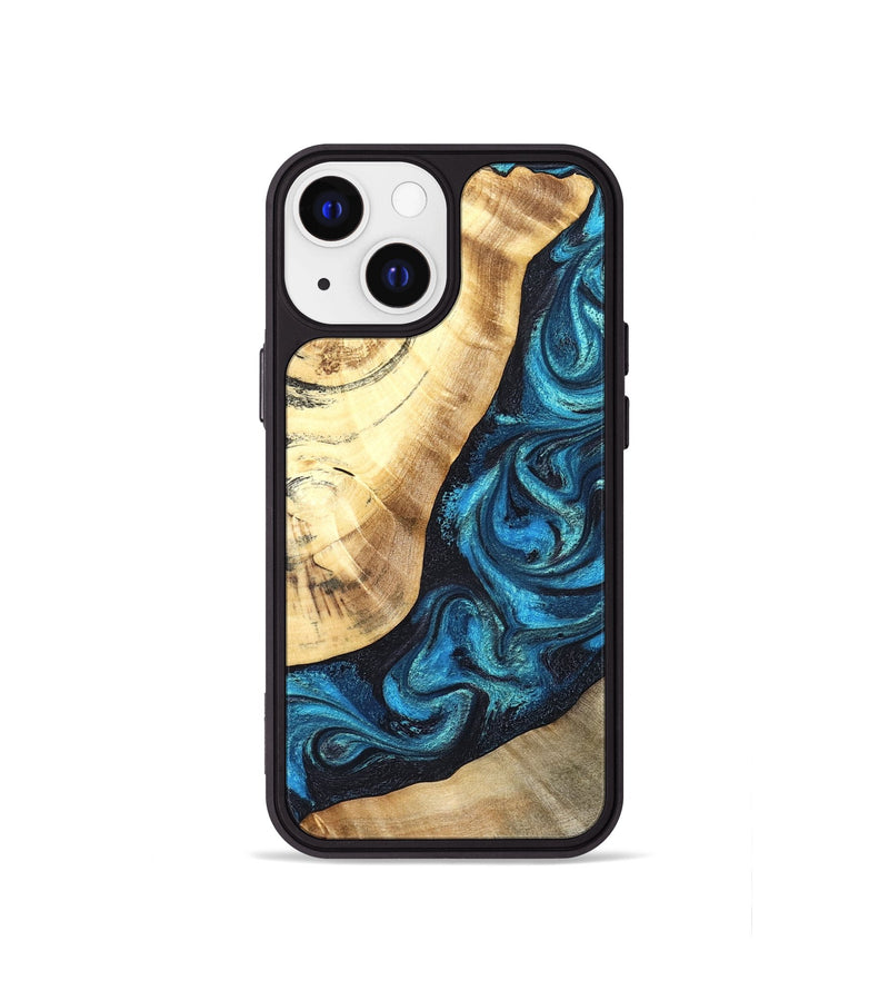 iPhone 13 mini Wood Phone Case - Louisa (Blue, 824044)