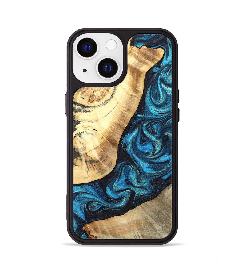 iPhone 13 Wood Phone Case - Louisa (Blue, 824044)