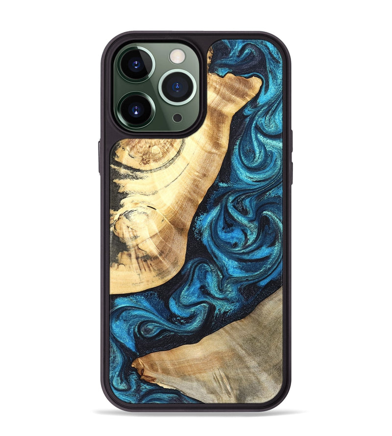 iPhone 13 Pro Max Wood Phone Case - Louisa (Blue, 824044)