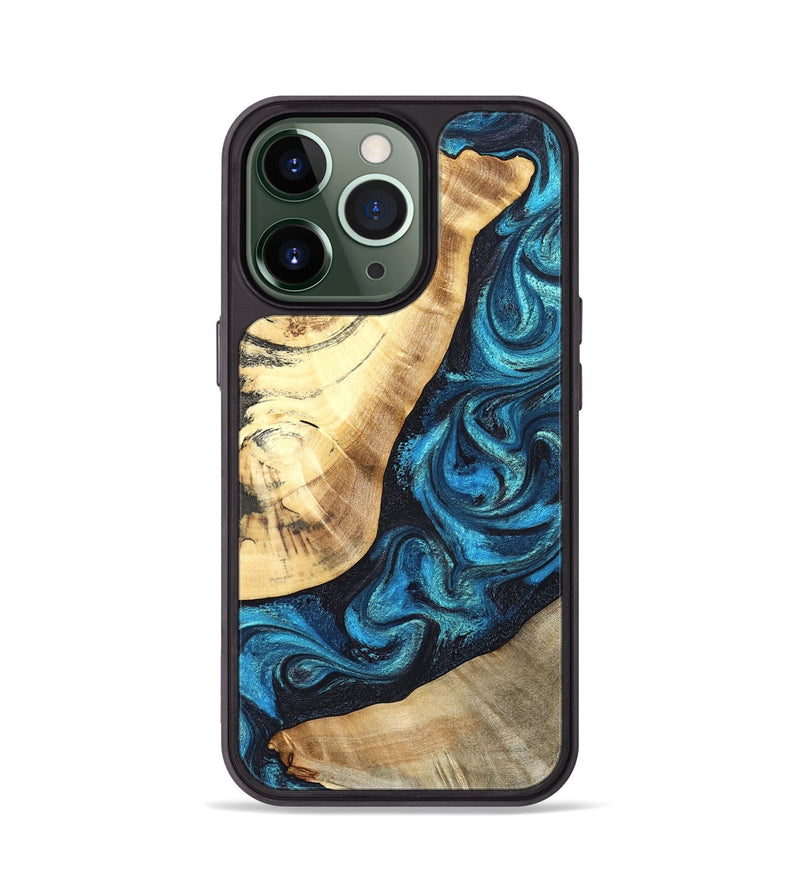 iPhone 13 Pro Wood Phone Case - Louisa (Blue, 824044)