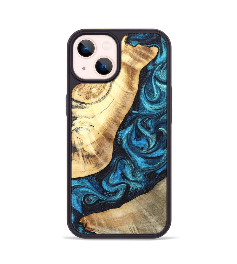 iPhone 14 Wood Phone Case - Louisa (Blue, 824044)
