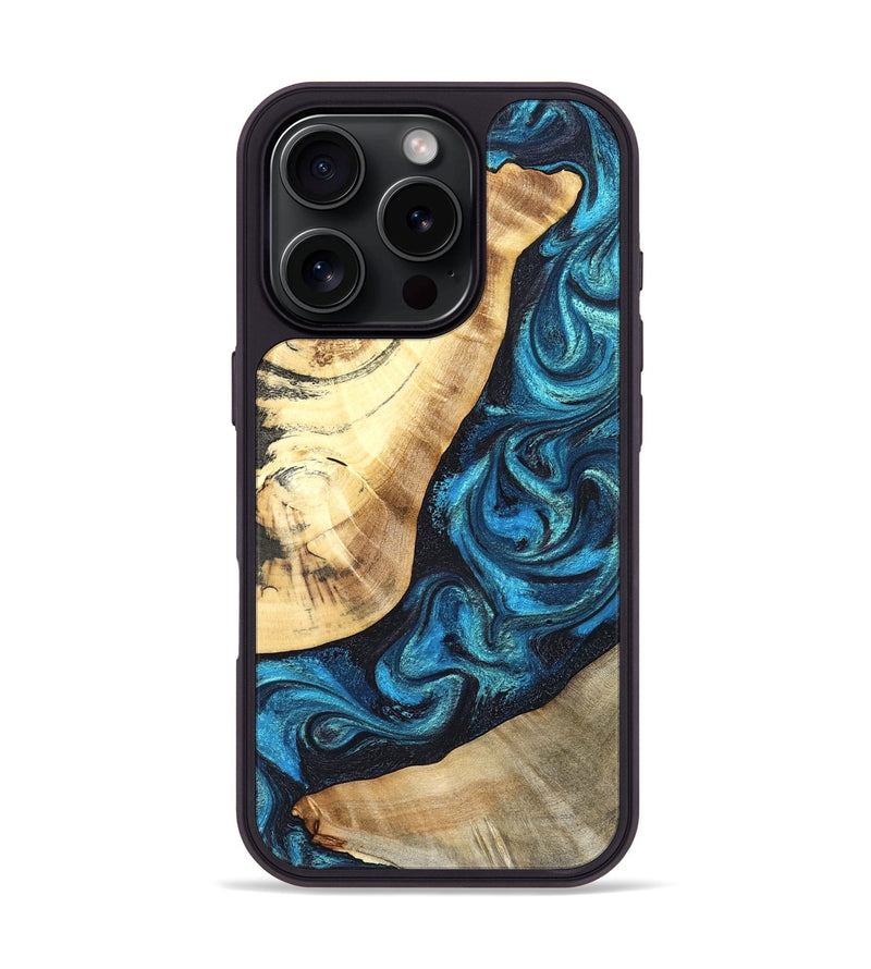 iPhone 16 Pro Wood Phone Case - Louisa (Blue, 824044)