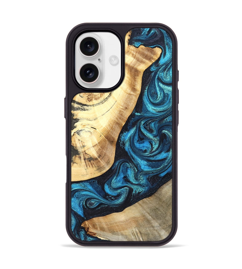 iPhone 17 Wood Phone Case - Louisa (Blue, 824044)