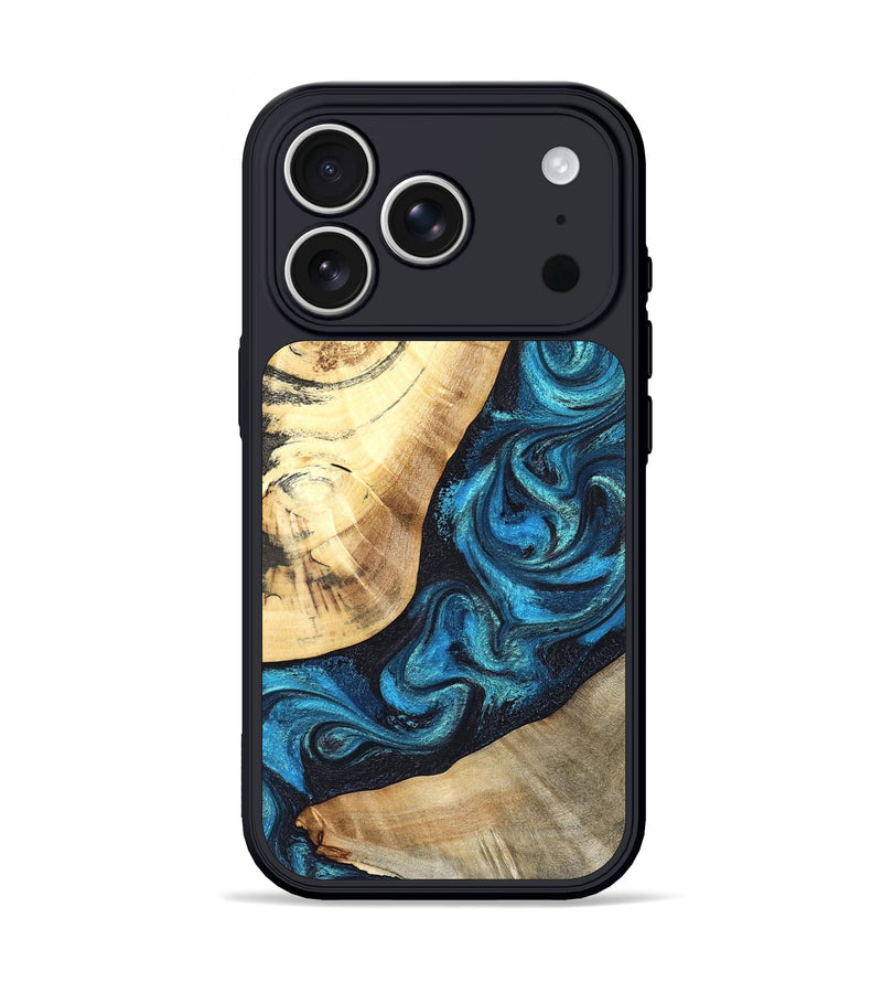 iPhone 17 Pro Wood Phone Case - Louisa (Blue, 824044)