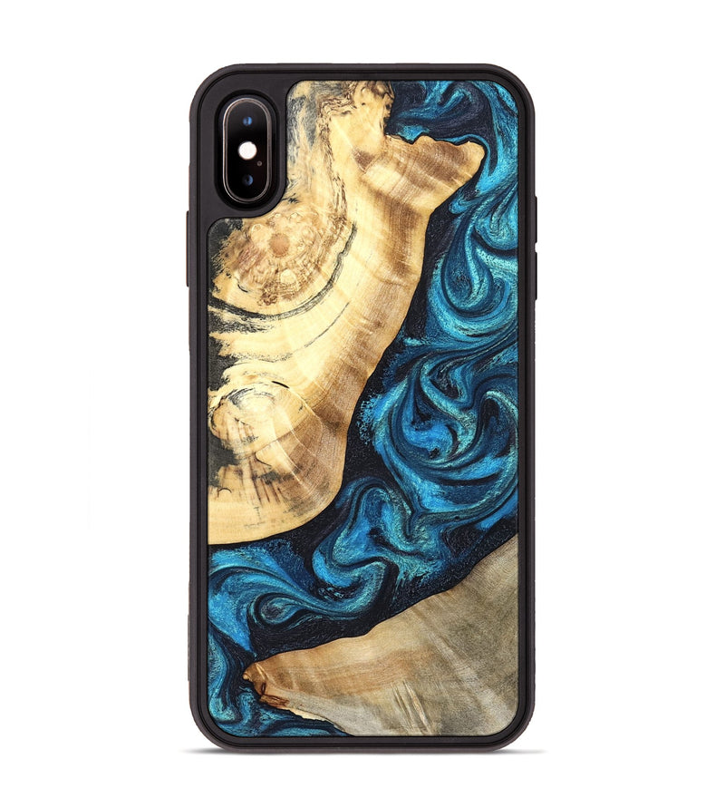 iPhone Xs Max Wood Phone Case - Louisa (Blue, 824044)