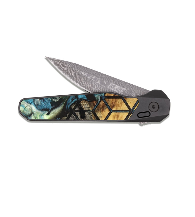 EDC Dark Damascus Wood Pocket Knife - Maximus (Pattern, 824050)