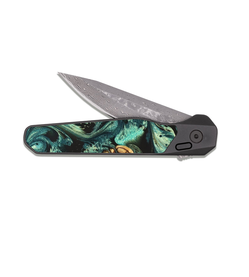 EDC Dark Damascus Wood Pocket Knife - Ettie (Pattern, 824053)