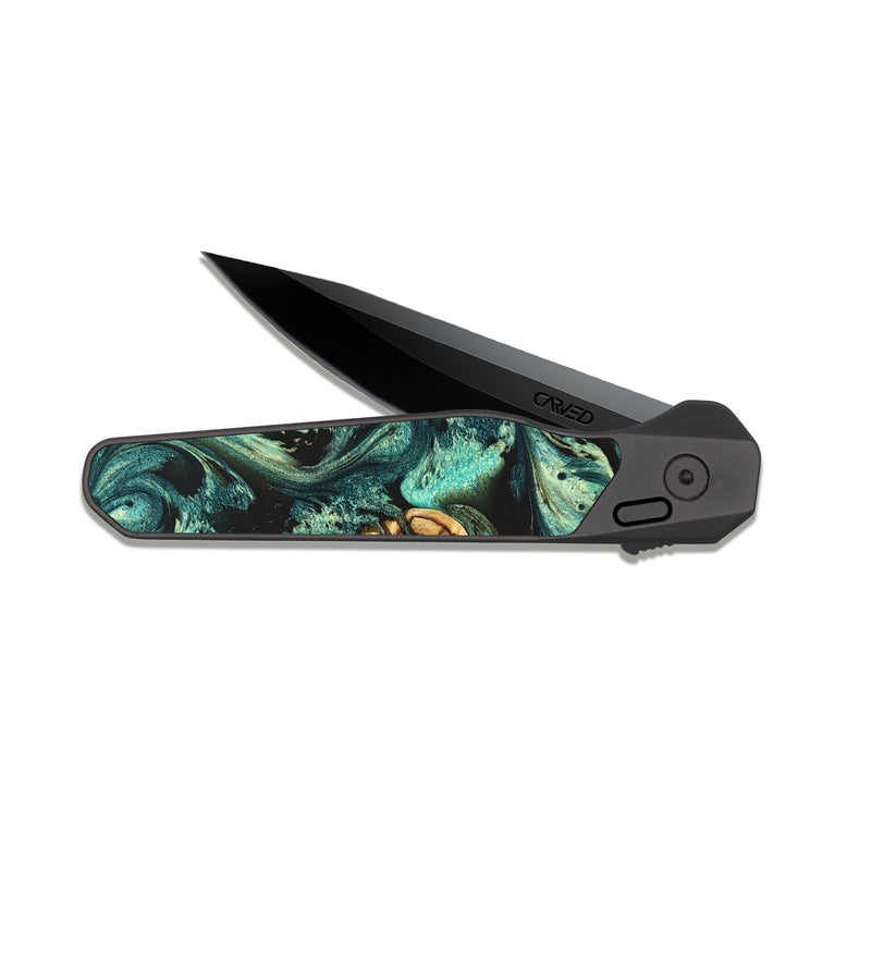 EDC Dark Slate Wood Pocket Knife - Ettie (Pattern, 824053)