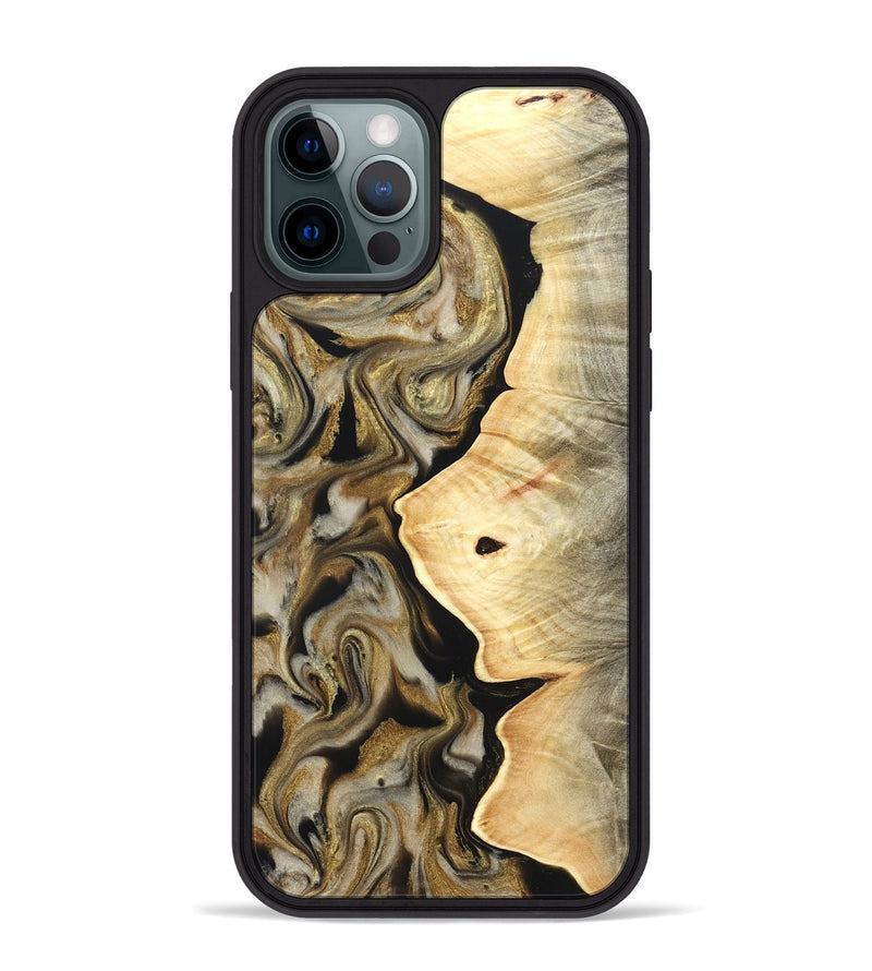 iPhone 12 Pro Max Wood Phone Case - Freda (Black & White, 824065)