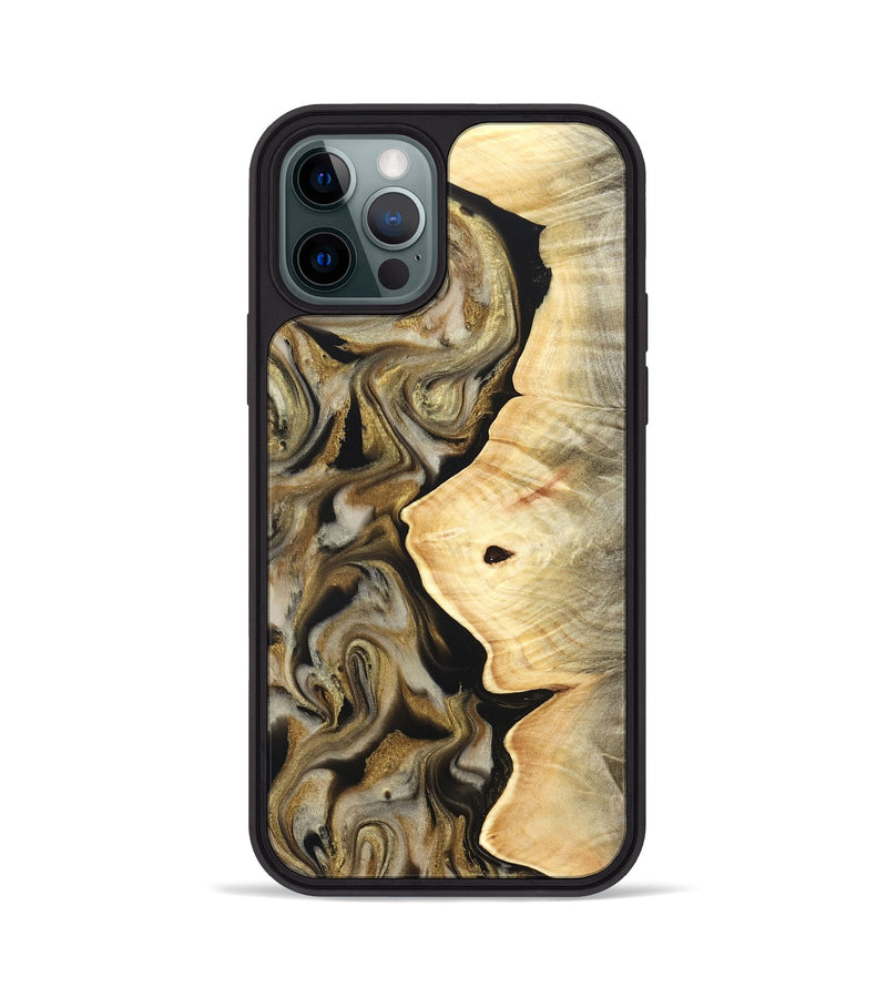 iPhone 12 Pro Wood Phone Case - Freda (Black & White, 824065)