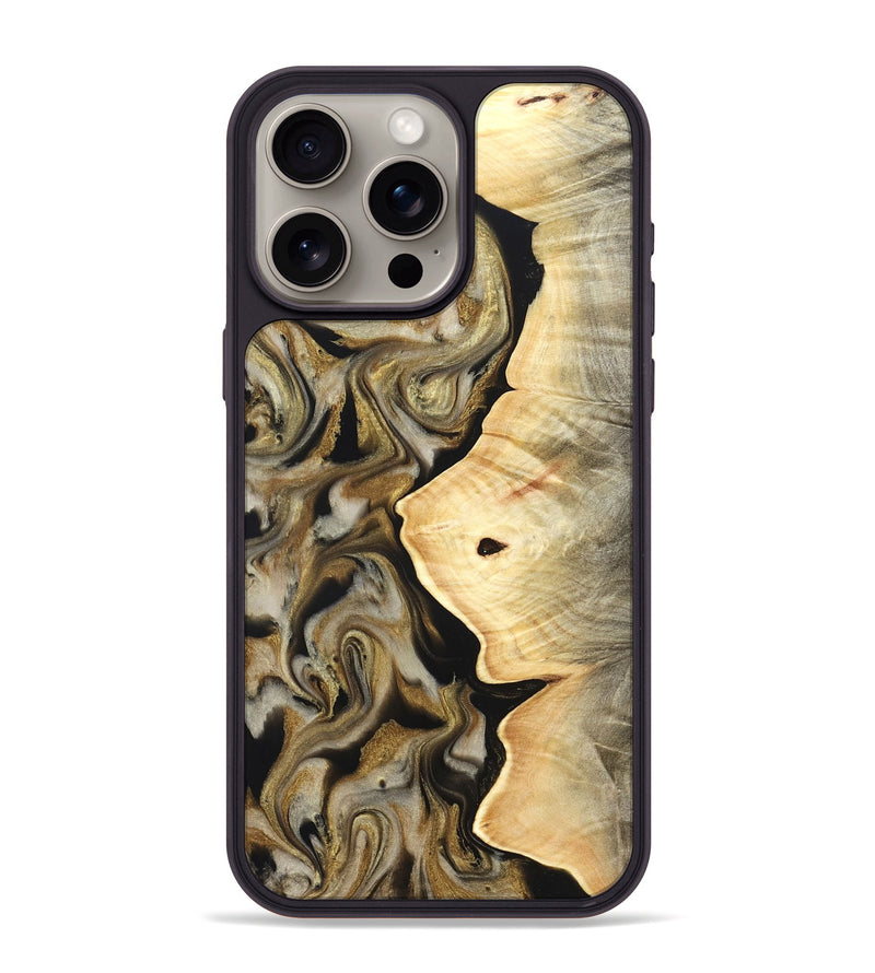 iPhone 15 Pro Max Wood Phone Case - Freda (Black & White, 824065)