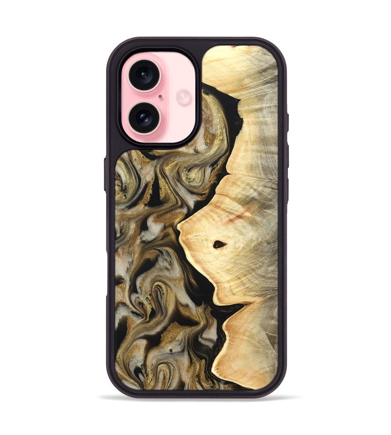 iPhone 16 Wood Phone Case - Freda (Black & White, 824065)
