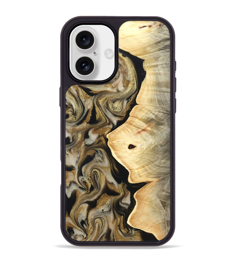 iPhone 16 Plus Wood Phone Case - Freda (Black & White, 824065)