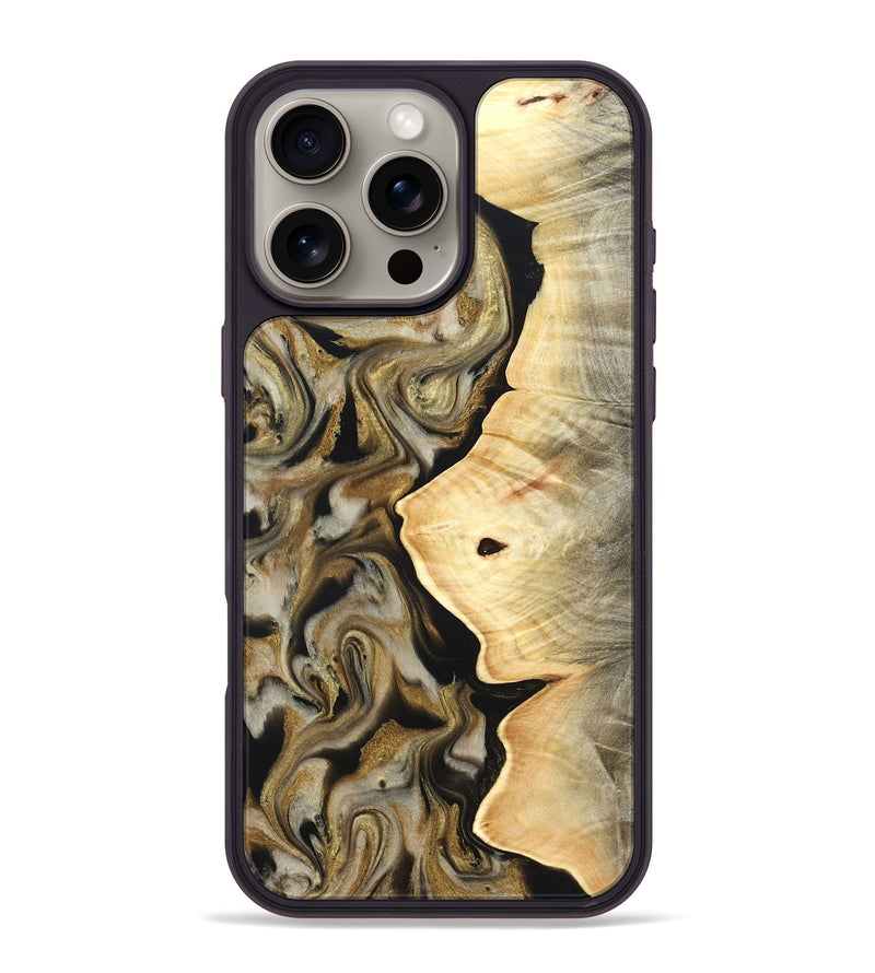 iPhone 16 Pro Max Wood Phone Case - Freda (Black & White, 824065)