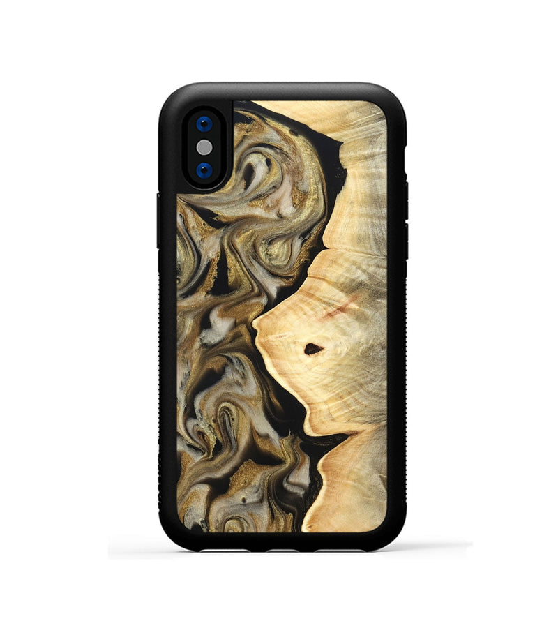 iPhone Xs Wood Phone Case - Freda (Black & White, 824065)