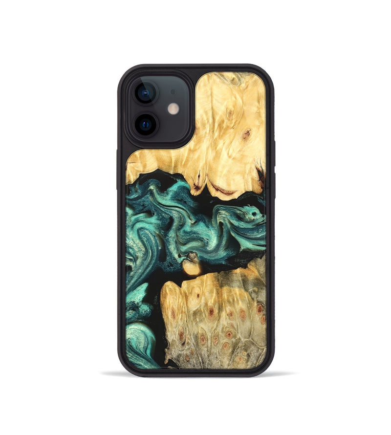 iPhone 12 mini Wood Phone Case - Roxana (Green, 824081)