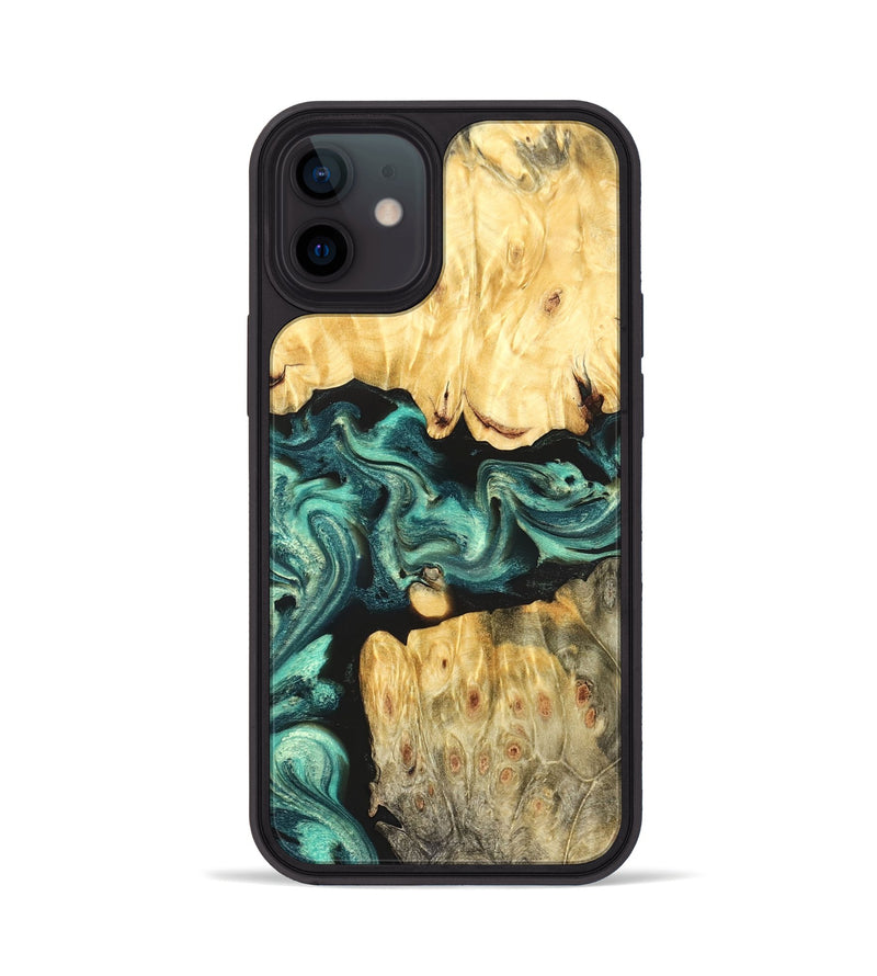 iPhone 12 Wood Phone Case - Roxana (Green, 824081)
