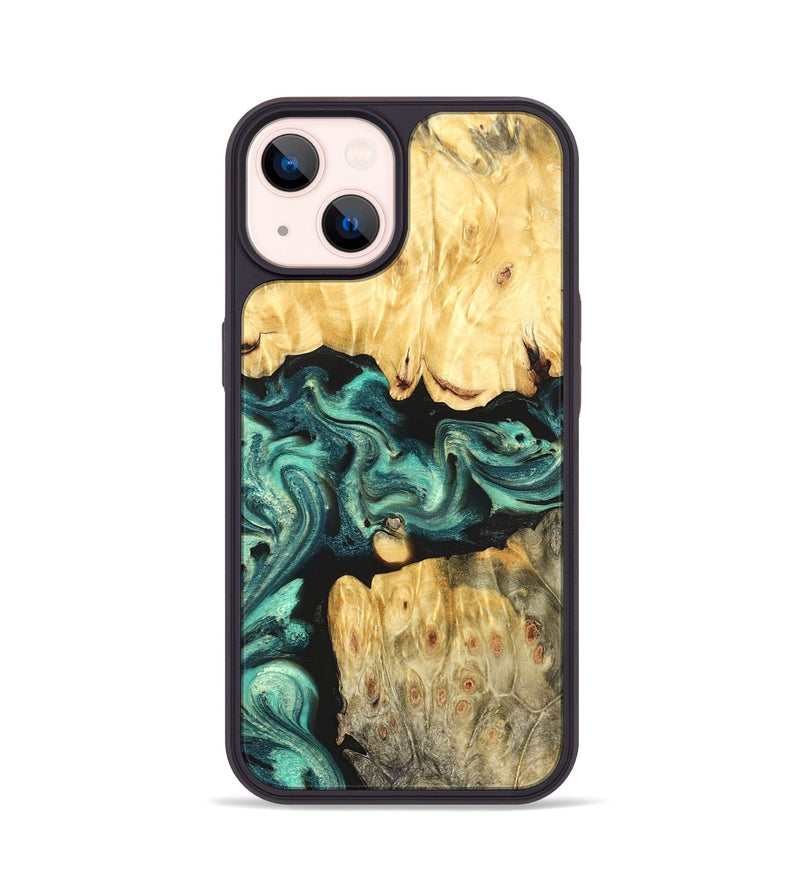 iPhone 14 Wood Phone Case - Roxana (Green, 824081)