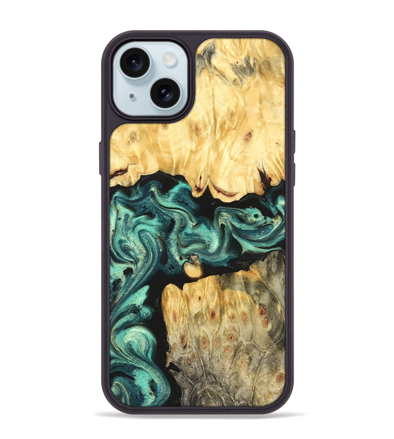 iPhone 15 Plus Wood Phone Case - Roxana (Green, 824081)