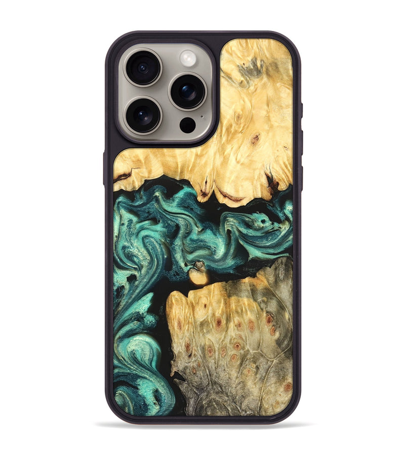 iPhone 15 Pro Max Wood Phone Case - Roxana (Green, 824081)