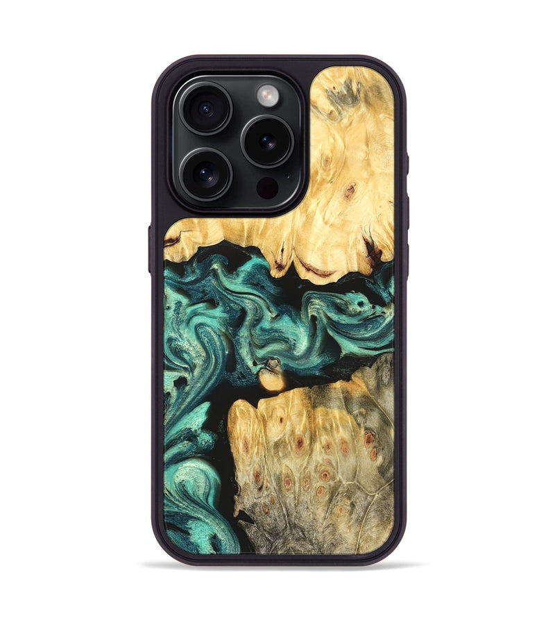 iPhone 15 Pro Wood Phone Case - Roxana (Green, 824081)