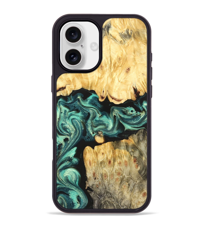 iPhone 16 Plus Wood Phone Case - Roxana (Green, 824081)