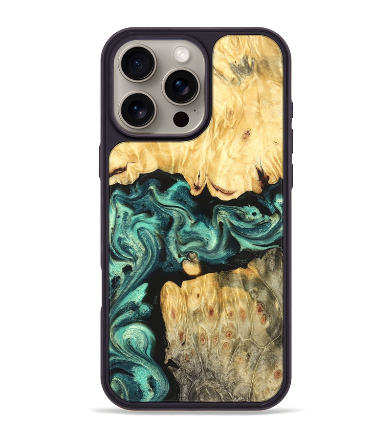iPhone 16 Pro Max Wood Phone Case - Roxana (Green, 824081)
