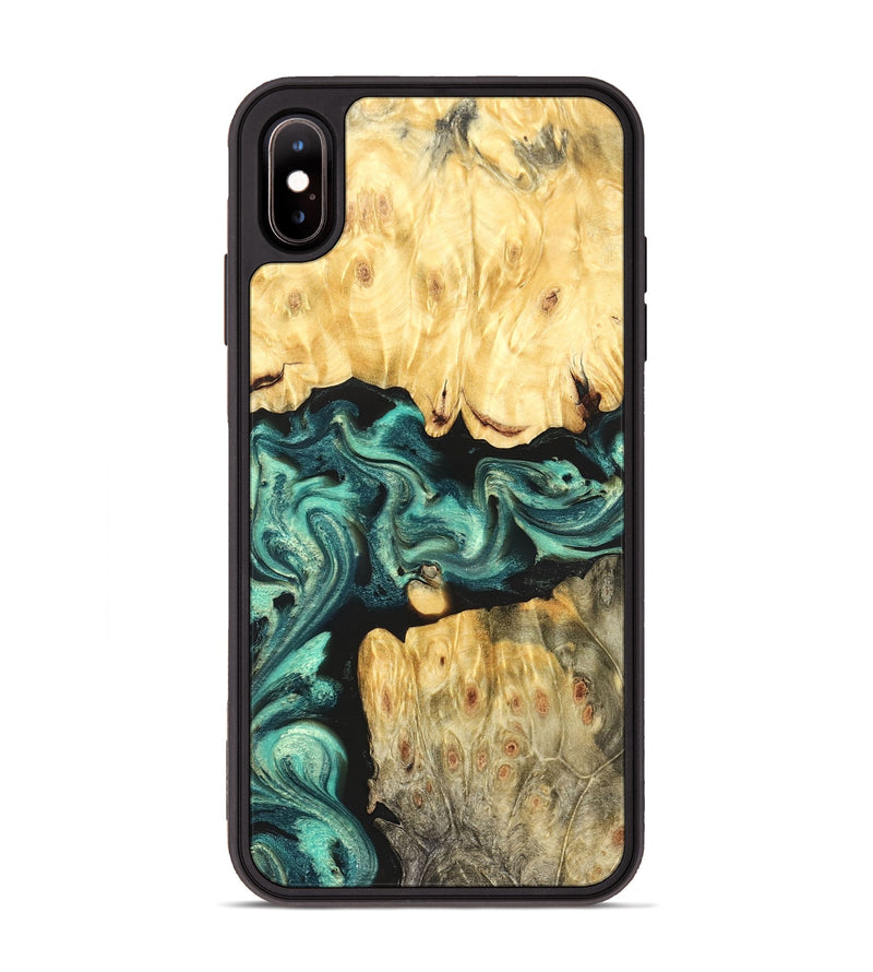 iPhone Xs Max Wood Phone Case - Roxana (Green, 824081)