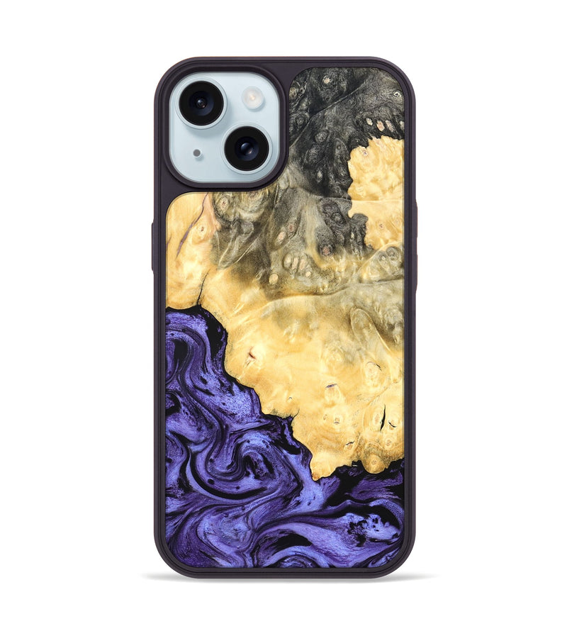 iPhone 15 Wood Phone Case - Kandace (Purple, 824094)