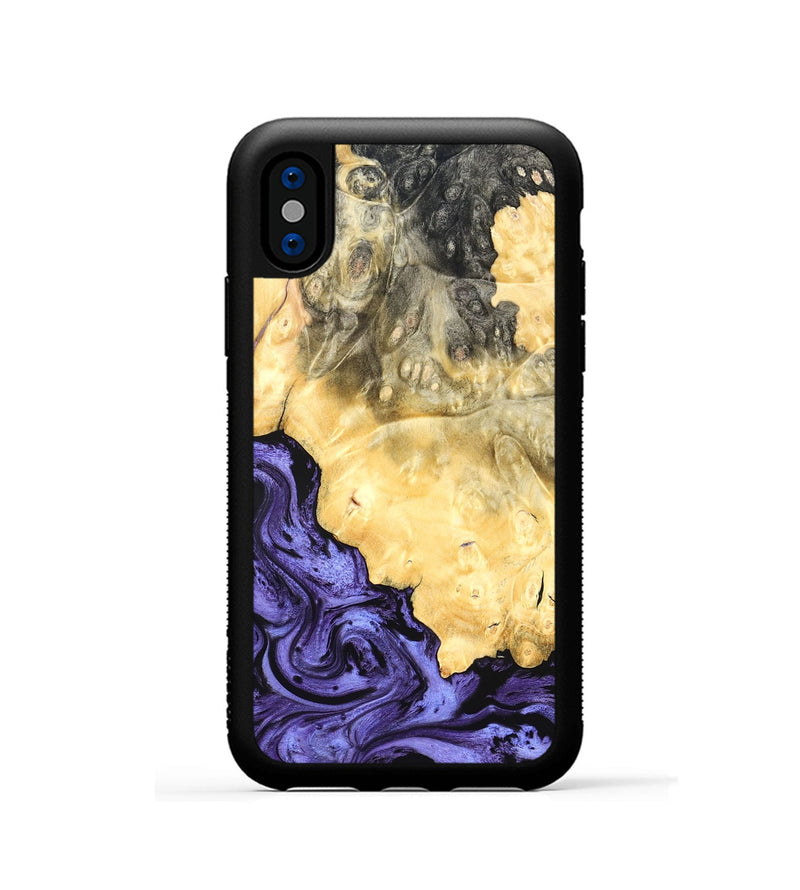 iPhone Xs Wood Phone Case - Kandace (Purple, 824094)