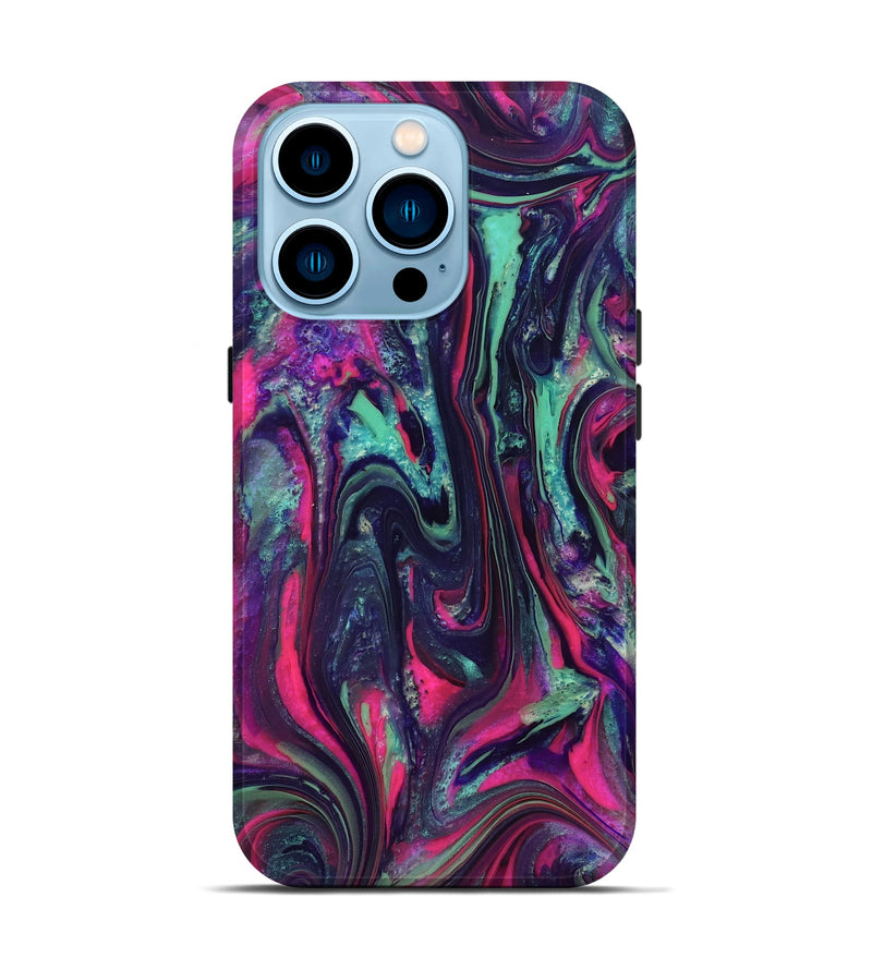iPhone 14 Pro ResinArt Live Edge Phone Case - Hakeem (Neon, 824104)