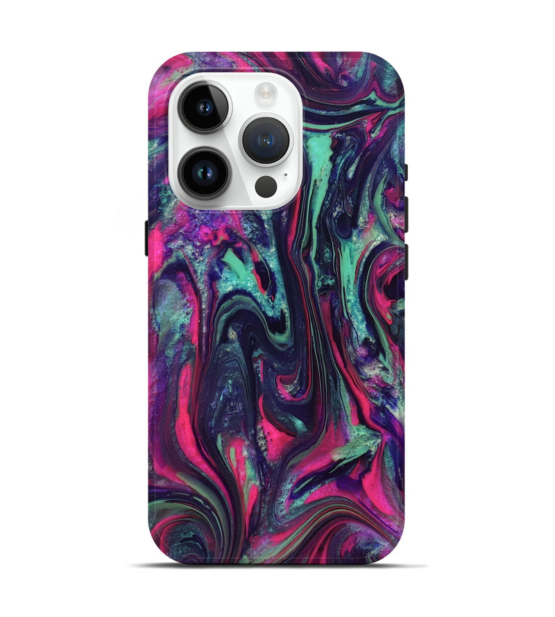 iPhone 15 Pro ResinArt Live Edge Phone Case - Hakeem (Neon, 824104)