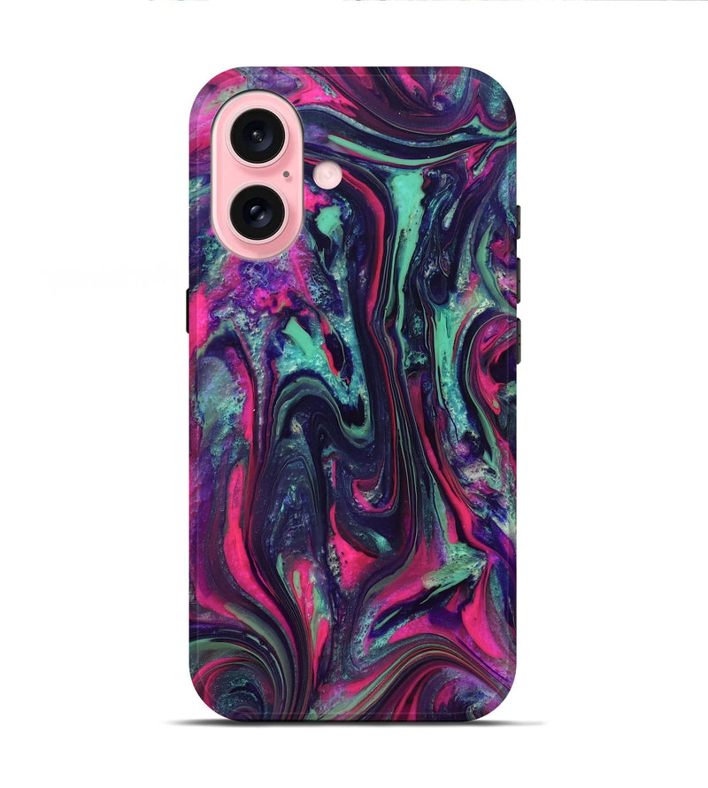 iPhone 16 ResinArt Live Edge Phone Case - Hakeem (Neon, 824104)