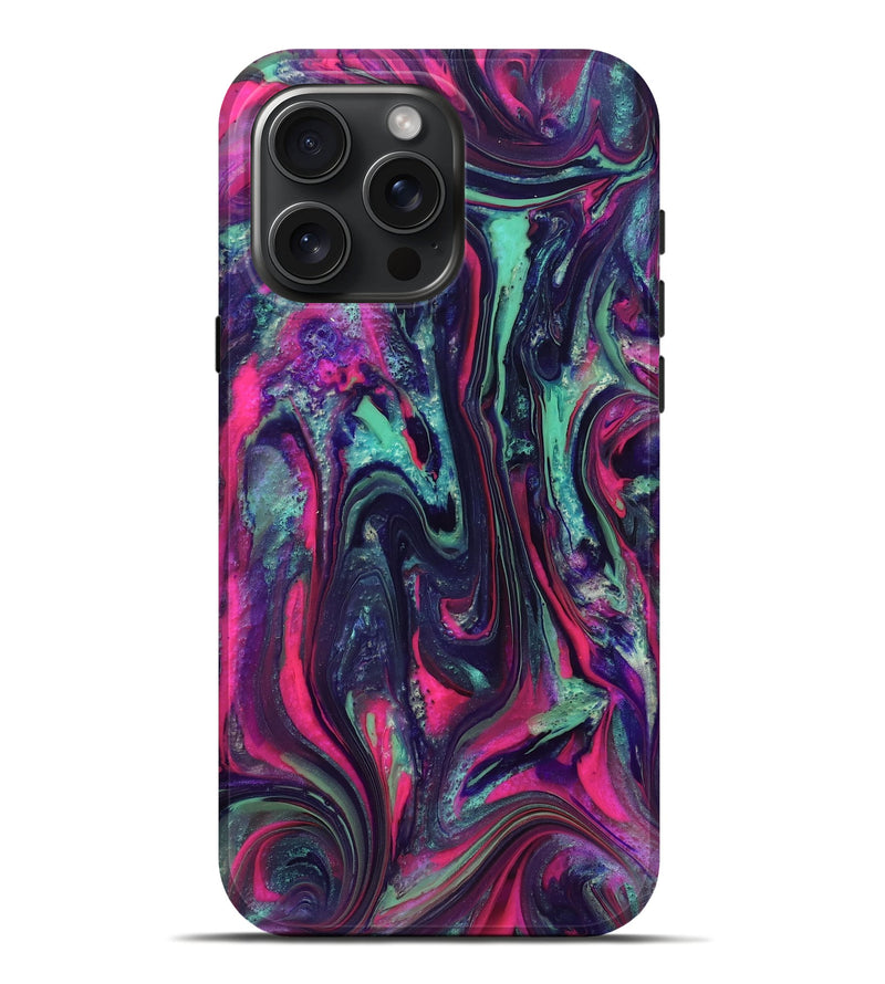 iPhone 16 Pro Max ResinArt Live Edge Phone Case - Hakeem (Neon, 824104)
