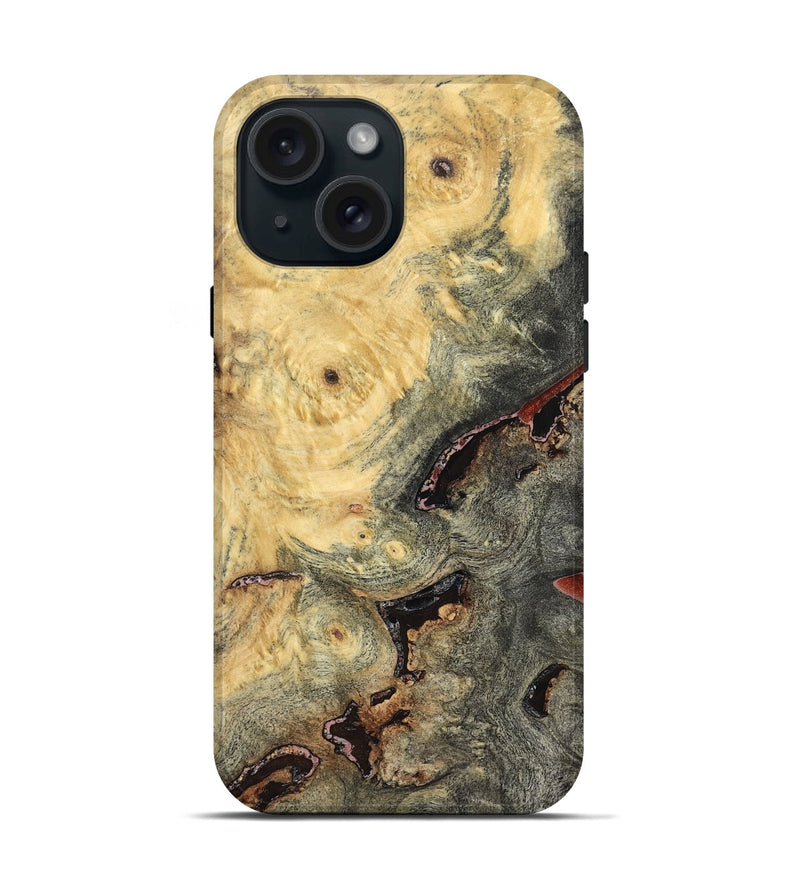 iPhone 15 Wood Live Edge Phone Case - Bud (Solid Wood, 824109)