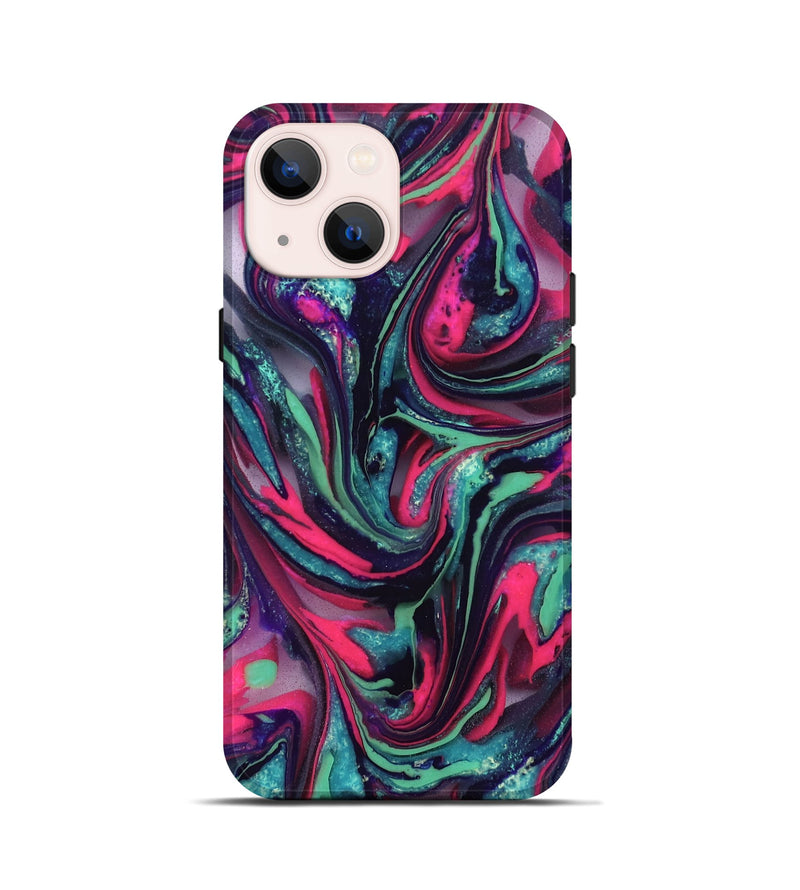 iPhone 13 mini ResinArt Live Edge Phone Case - Cletus (Neon, 824111)