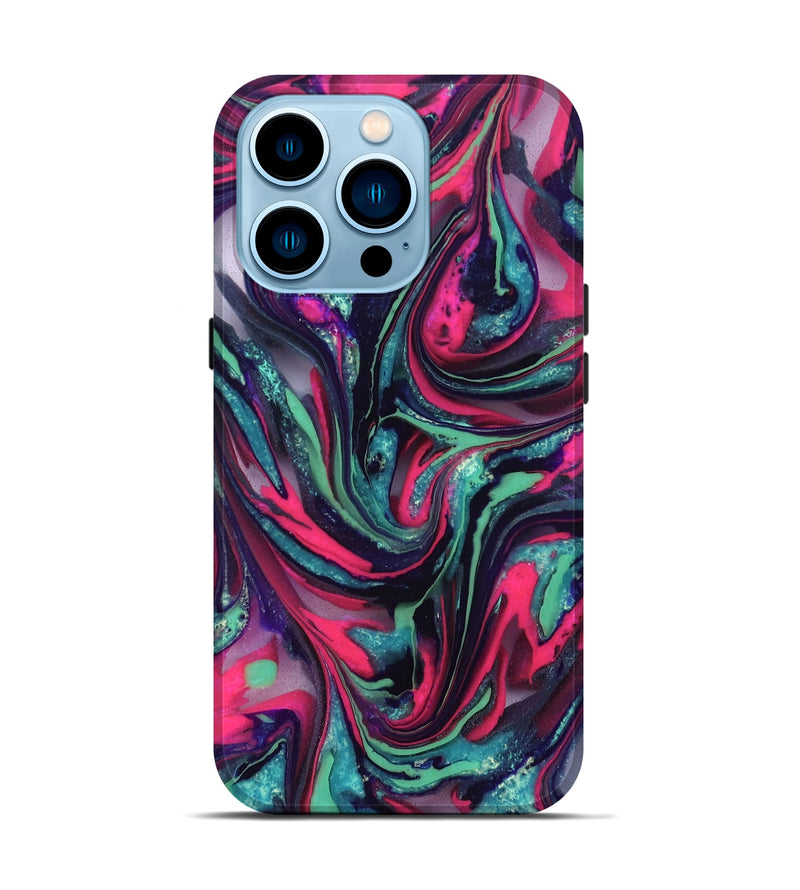 iPhone 14 Pro ResinArt Live Edge Phone Case - Cletus (Neon, 824111)