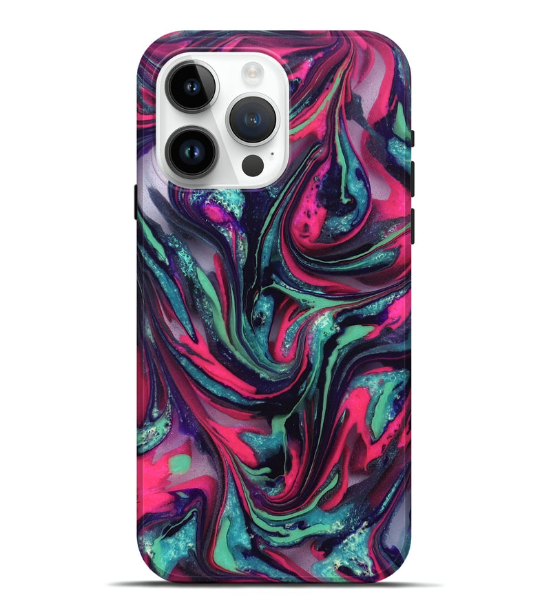iPhone 15 Pro Max ResinArt Live Edge Phone Case - Cletus (Neon, 824111)